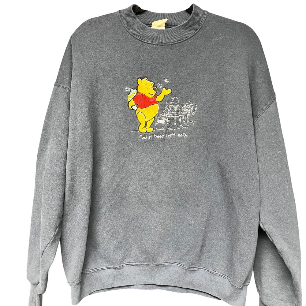 vintage Disney Winnie the Pooh XL embroidered navy blue crew neck sweat shirt